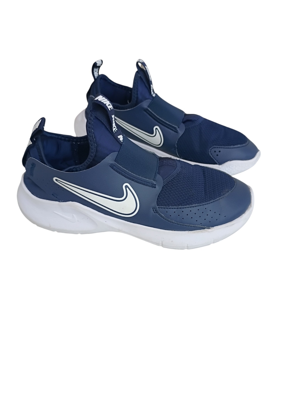 Nike Flex Runner 3 Boys Size 5y Navy White Slip On Shoes Gym Shoe Sneakers